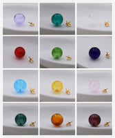 2Pcs 12mm Coloured glaze ball beads Diffuser Perfume Refillable Essential Oil Vials Stud Earrings Beads