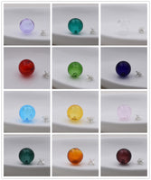 2Pcs 12mm Coloured glaze ball beads Diffuser Perfume Refillable Essential Oil Vials Stud Earrings Beads