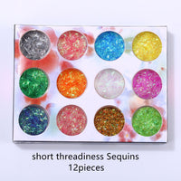 12pieces mixed colorful Sequins filler for Silicon mold Nail art shell chips candy paper letter sequins Nail sticker