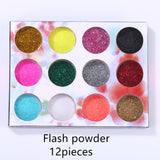 12pieces mixed colorful Sequins filler for Silicon mold Nail art shell chips candy paper letter sequins Nail sticker