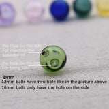 2Pcs 12mm Coloured glaze ball beads Diffuser Perfume Refillable Essential Oil Vials Stud Earrings Beads