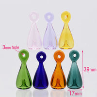 7pcs Bowling ball Coloured glaze Diffuser Perfume Refillable Coloured Essential Oil Vials Glass vial pendant