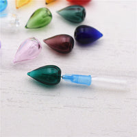 6Pcs Drop shape Coloured glaze Vials Diffuser Perfume Refillable Essential Oil vial Glass vial pendant