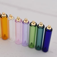 2Pcs Tube Vials Coloured glaze Diffuser Perfume Refillable Coloured Essential Oil Glass vials Glass vial pendant