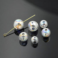 10Pcs 10mm 12mm 14mm Pearly lustre Empty ball with double hole, Glass vial pendant Hollow Glass Globe Jewelry making Glass Beads