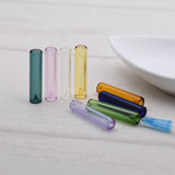 6pcs Tube Coloured glaze Diffuser Perfume Refillable Coloured Essential Oil vial Pendant Necklace Glass vial pendant