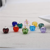 2Pcs Apple Shape Coloured glaze Vails Diffuser Perfume Refillable Essential Oil Pendant Jewelry Making